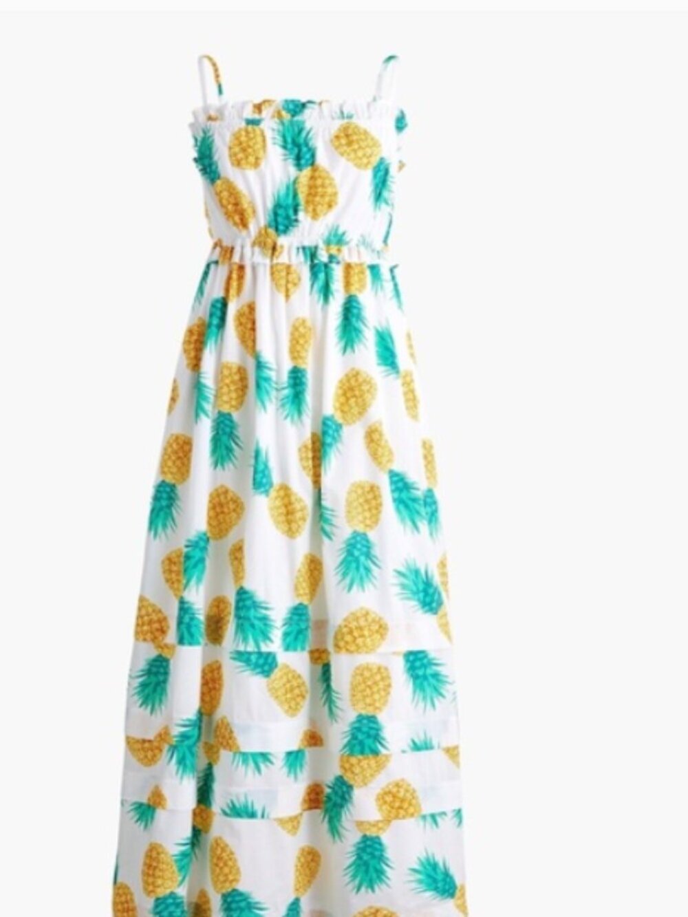 J. Crew Pineapple Strappy ruffle maxi dress 4 - Picture 4 of 11
